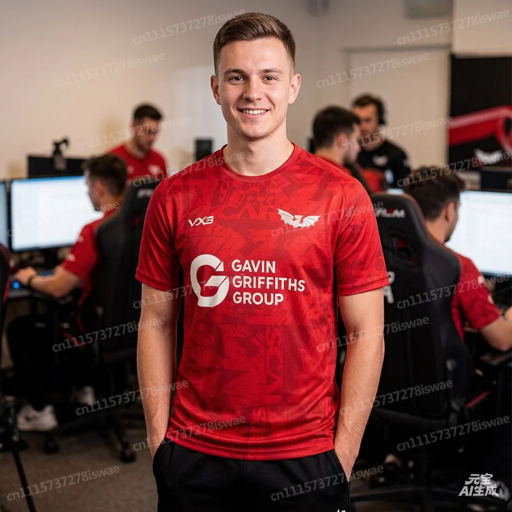 Neues Llanelli Scarlets 3D-Druck Heim-Rugby-Trikot Herren Y2K T-Shirt Oversize Geeignet für Alltags- und Trainingskleidung Mode – Detail 6