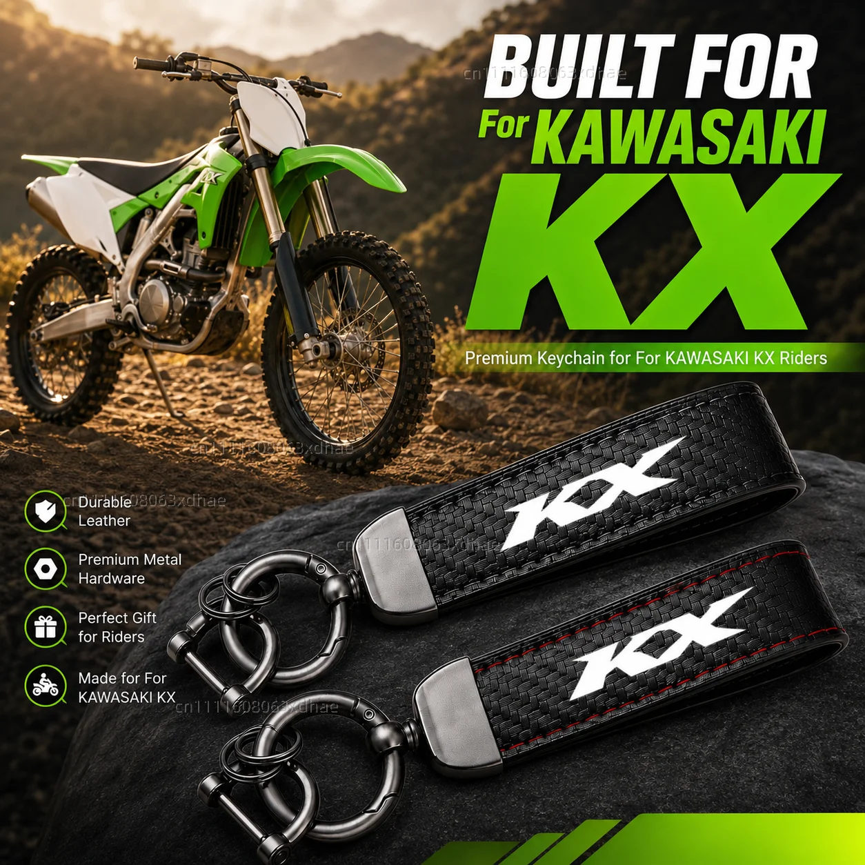 

High-Grade Leather Motorcycle Keychain Holder Keyring Accessories For Kawasaki KX65 KX80 KX85 KX125 KX250 KX250F KX450F