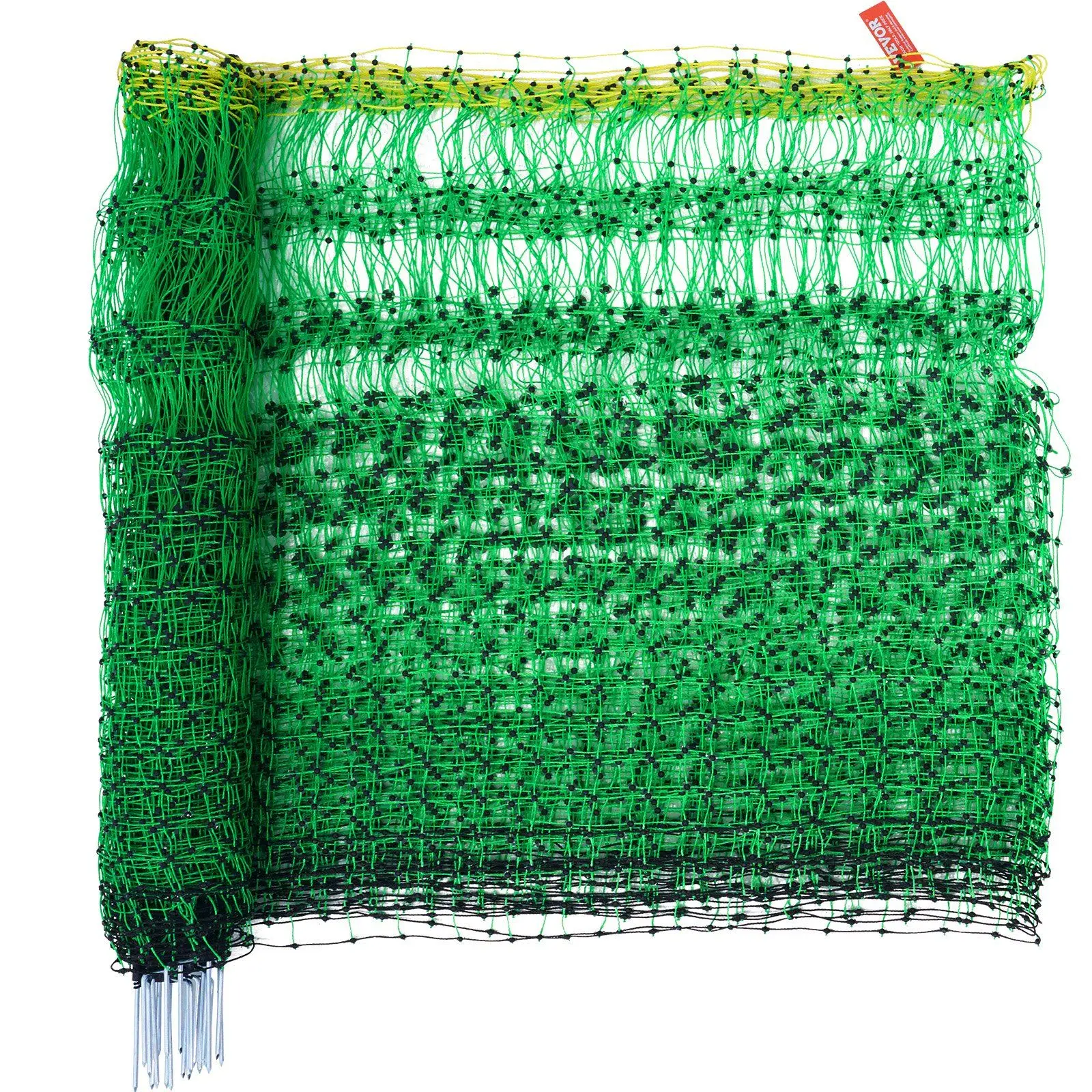 전기 울타리 그물망, 48인치 높이 x 100피트 길이, PE 그물 울타리 키트 (기둥 및 이중 스파이크 말뚝 포함), 다용도 휴대용 메쉬