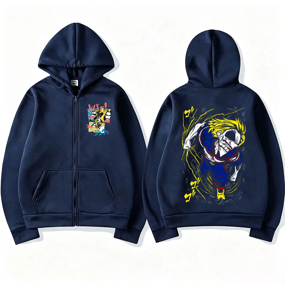 Anime My Hero Academia All Might Zipper Hoodies Men Women Fashion Long Sleeves Zip Up Hooded Sweatshirts Coats Jacket Streetwear - view 2