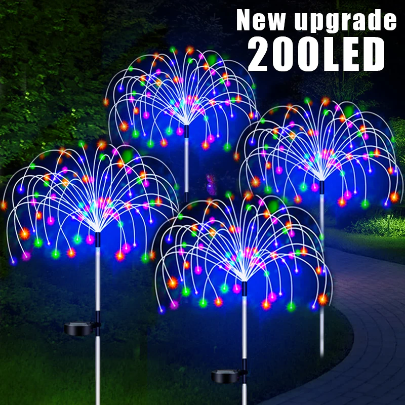 

Outdoor LED Solar Firework Lights Waterproof Garden Decor Lawn Lamp Dandelion Pathway Patio Fairy Solar Lights