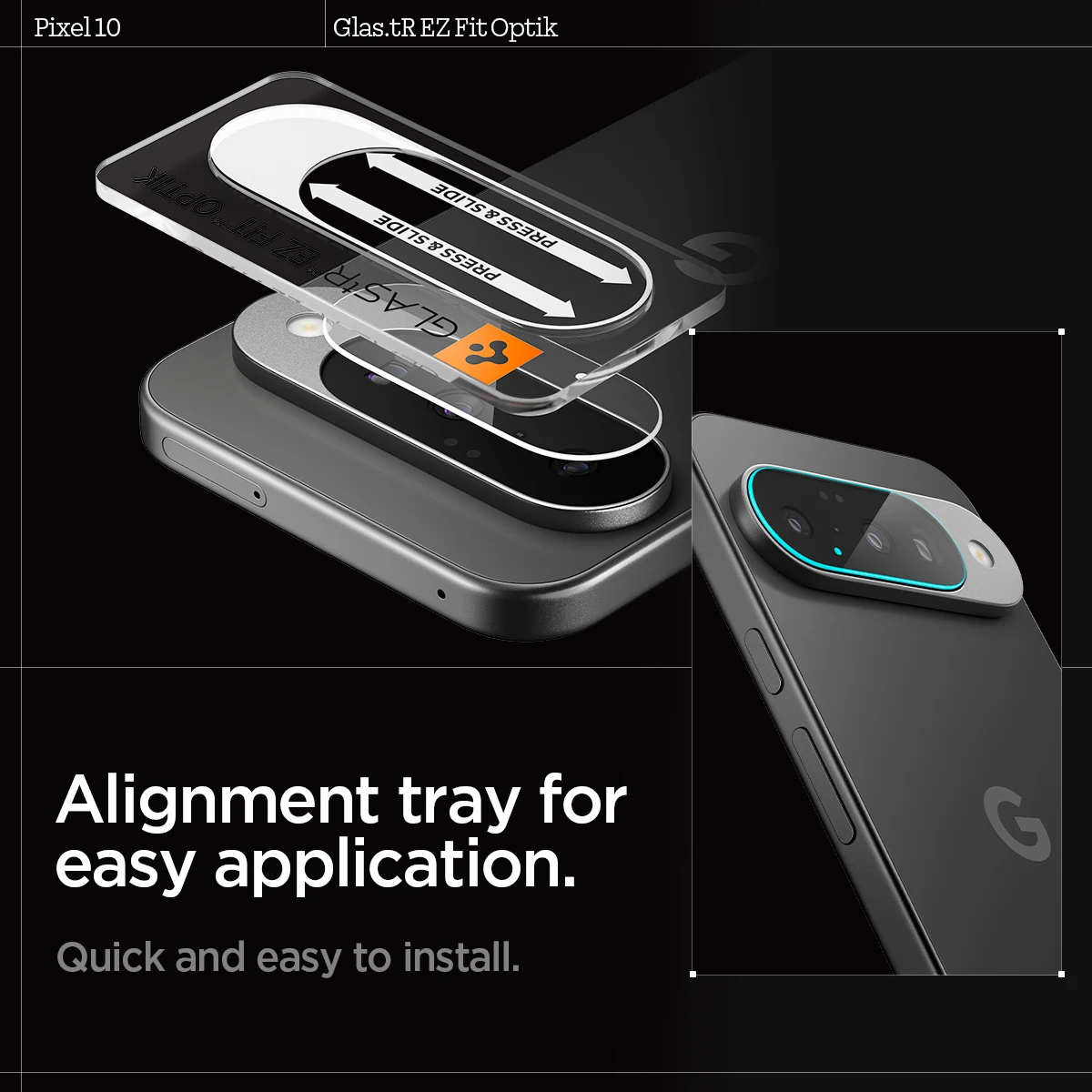 Spigen GLAS.tR EZ Fit Optik Pro Ochraniacz Obiektywu do Google Pixel 10 Pro XL / 10 Pro / 10 (2025) — zdjęcie produktu 2