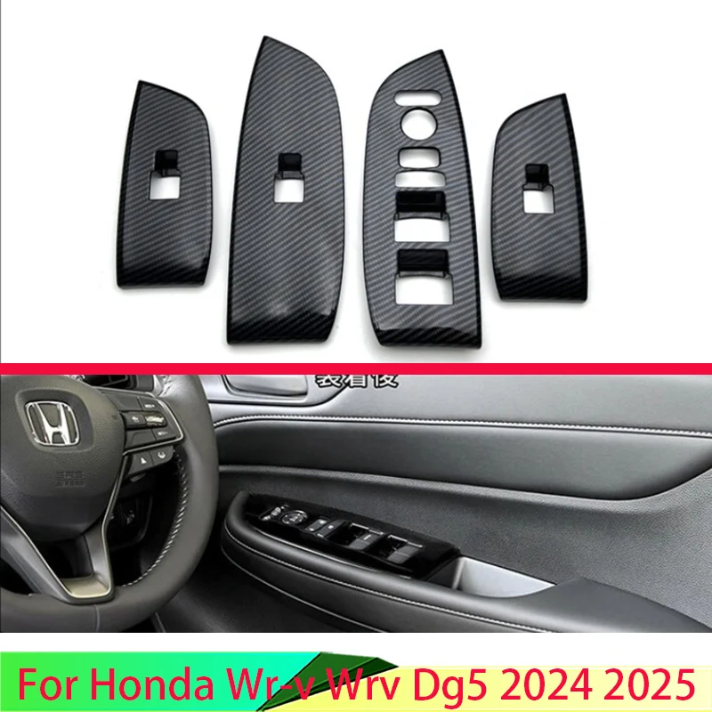 

Для Honda Wr-v Wrv Dg5 2024 2025 автомобильные аксессуары ABS дверь окно подлокотник Крышка переключатель панель отделка молдинг Гарнир