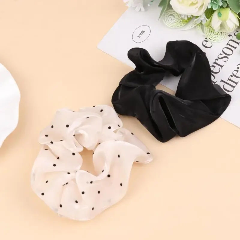 

Women Oversized Scrunchies Fashion Dot Point Mesh Hair Rope Large Fabric Elastic Hair Band Ponytail Holder Headwear