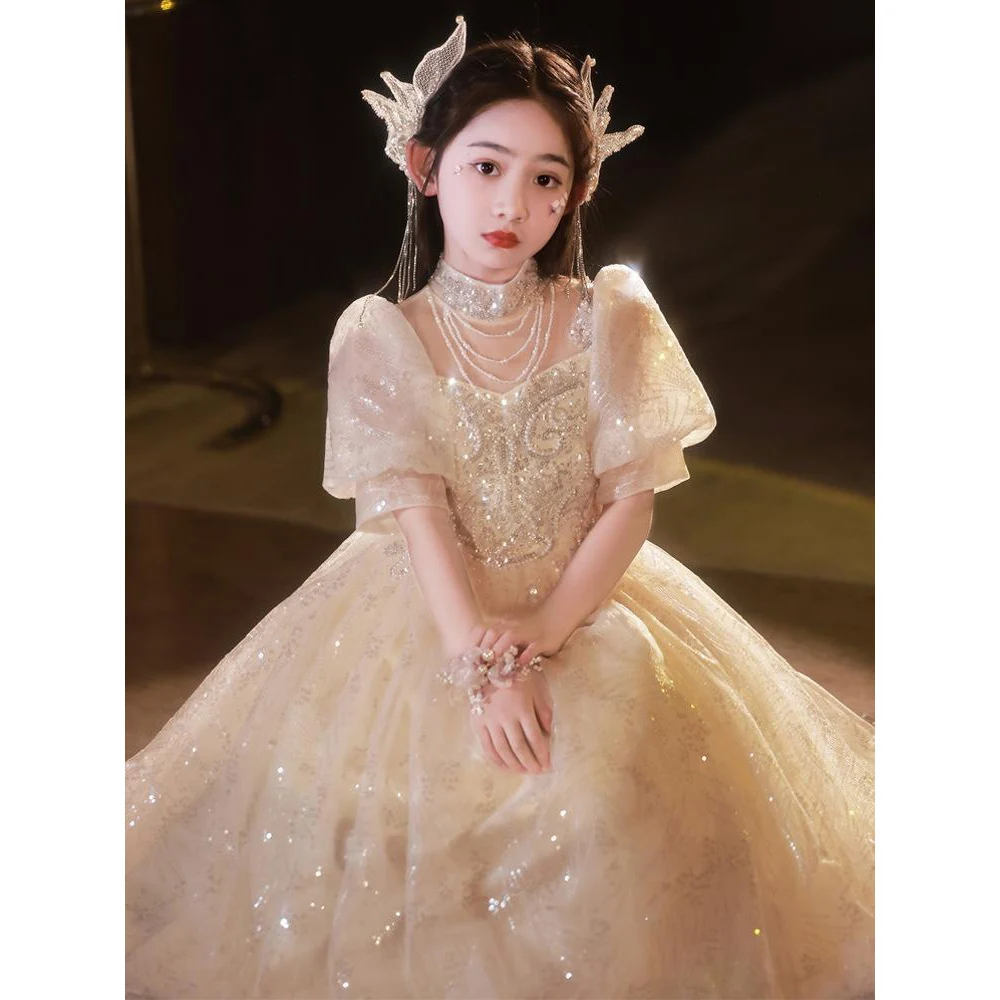 

Evening Party Fashion Dresses For Girls Piano Performance Formal Costumes Graduation Ceremony High-end Luxury Princess Dress