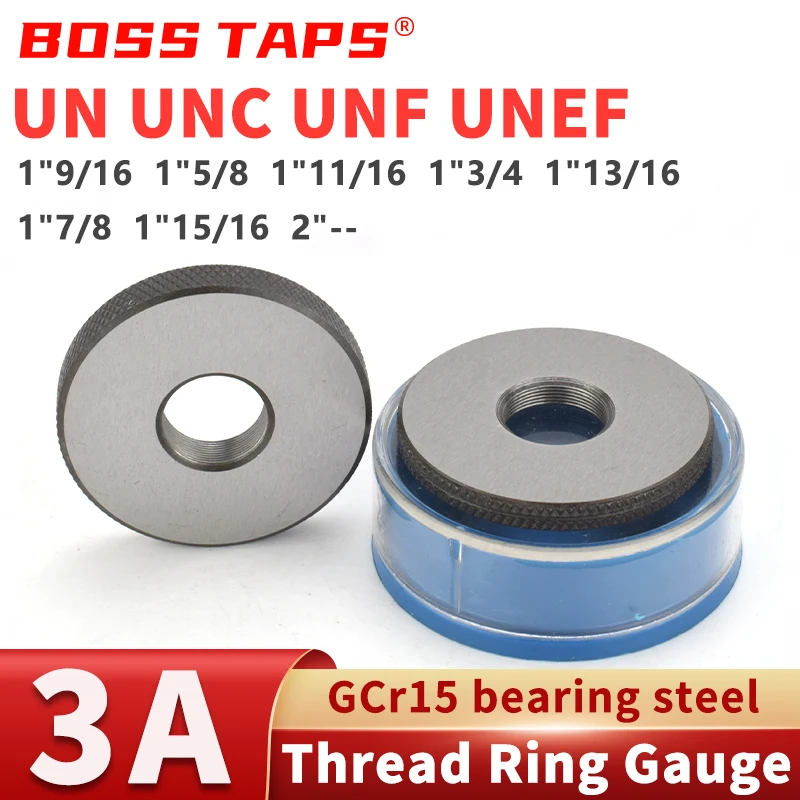 

1SET(1*GO+1*NOGO) 3A 1''9/16 1''5/8 1''11/16 1''3/4 1''13/16 UN/UNC/UNF/UNS/UNEF America Standard Fine Thread Ring Gauge
