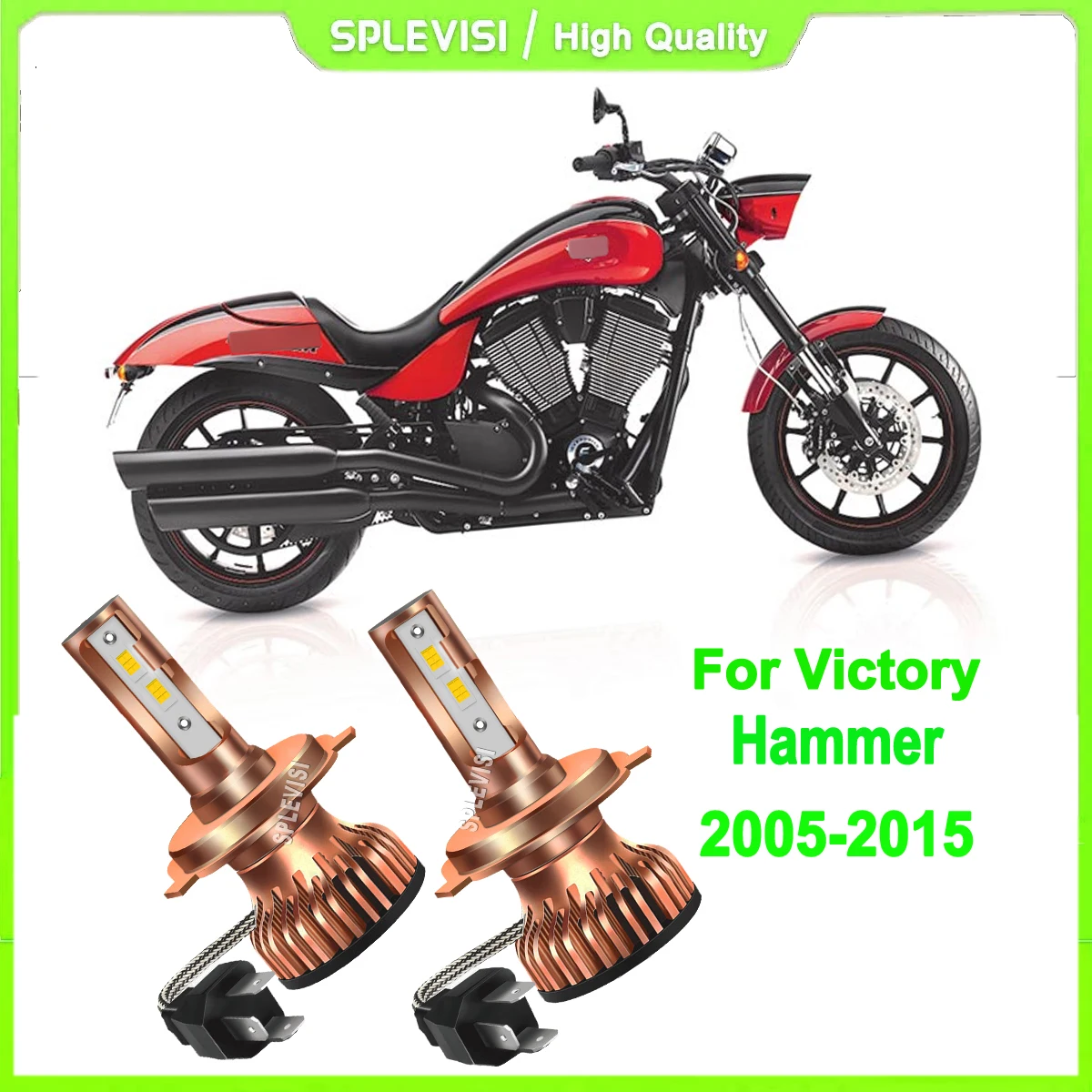 

H4 HS1 9003 led headlight high low beam Same light filament position for Victory Hammer 2005 2006 2007 2008 2009 2010 2011-2015