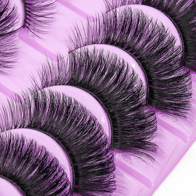 10 ペア 5D ロシアボリュームつけまつげふわふわドラマチック 20 ミリメートルまつげナチュラルルック再利用可能なストリップクラスターエクステンションメイクアップセット