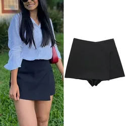 MUJER 2025 Black Mini Skirt Shorts Women Asymmetric Skort For Women High Waist Summer Skirt Woman Casual Bermuda Shorts Woman