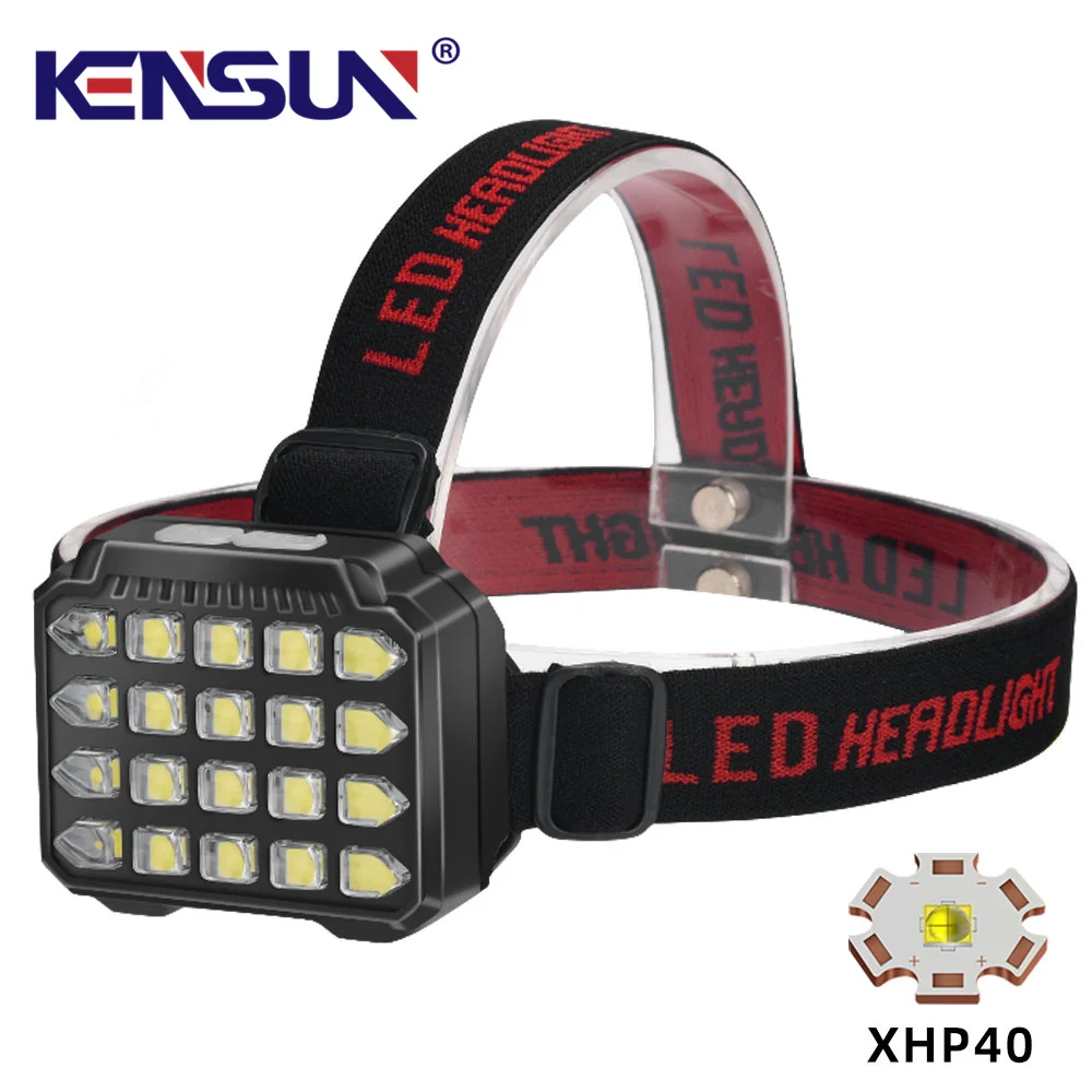 Powerful 20*XHP40 LED Headlamp  Multi-function Flashlight Fishing Light Lamp Camping Head Light Nitecore