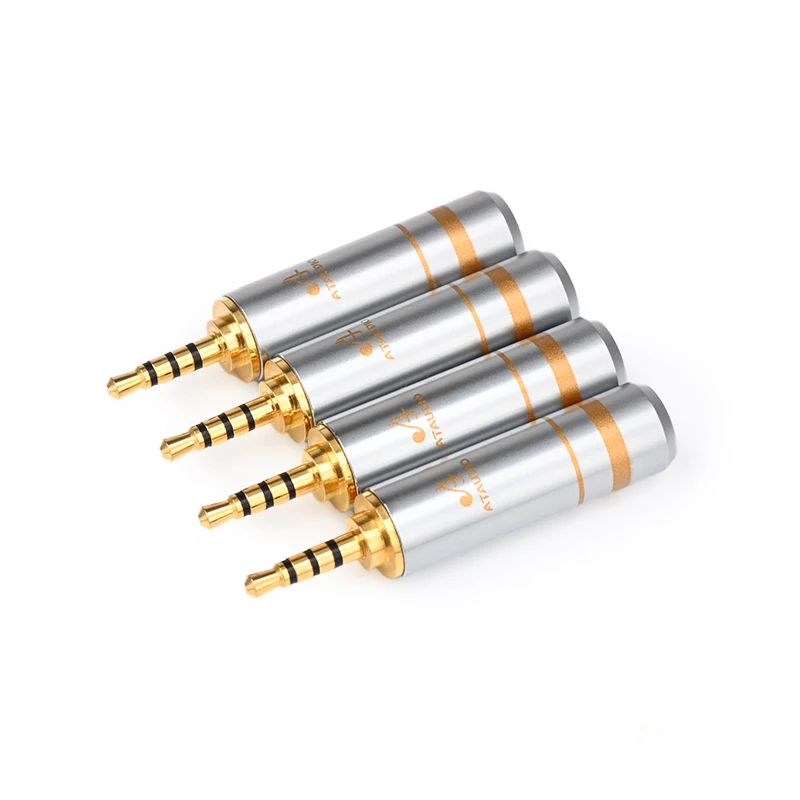 4 PCS HiFi 2.5 mm Audio Plug Headset Plug Gold Plated Jack Connector for 2.5mm Earphone Cable DIY