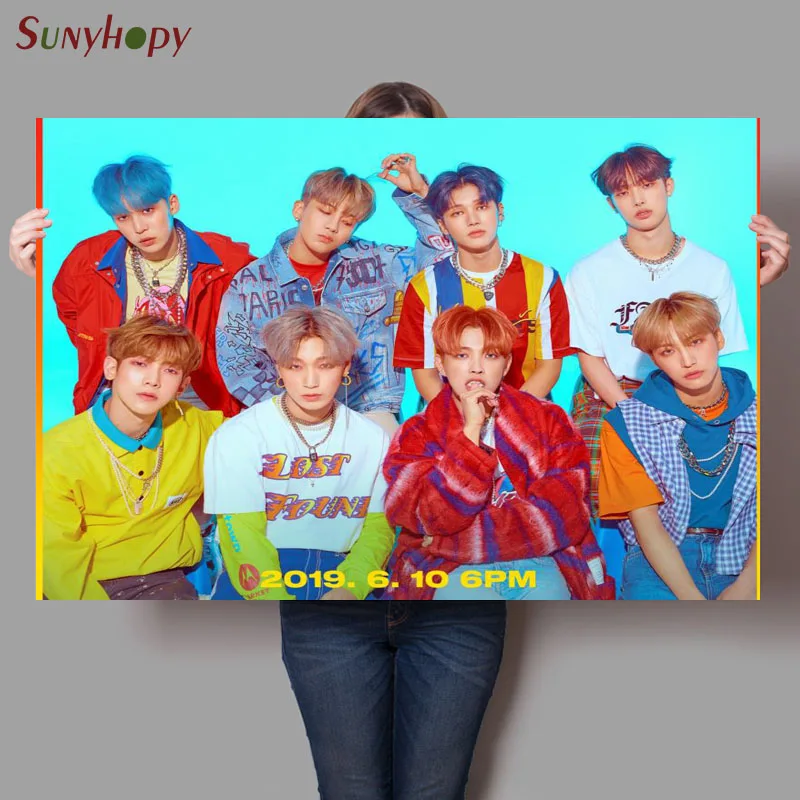 Poster Custom Ateez KPOP Canvas Poster Art Home Decoration Cloth Fabric Wall Poster Print 30X45cm 40X60cm