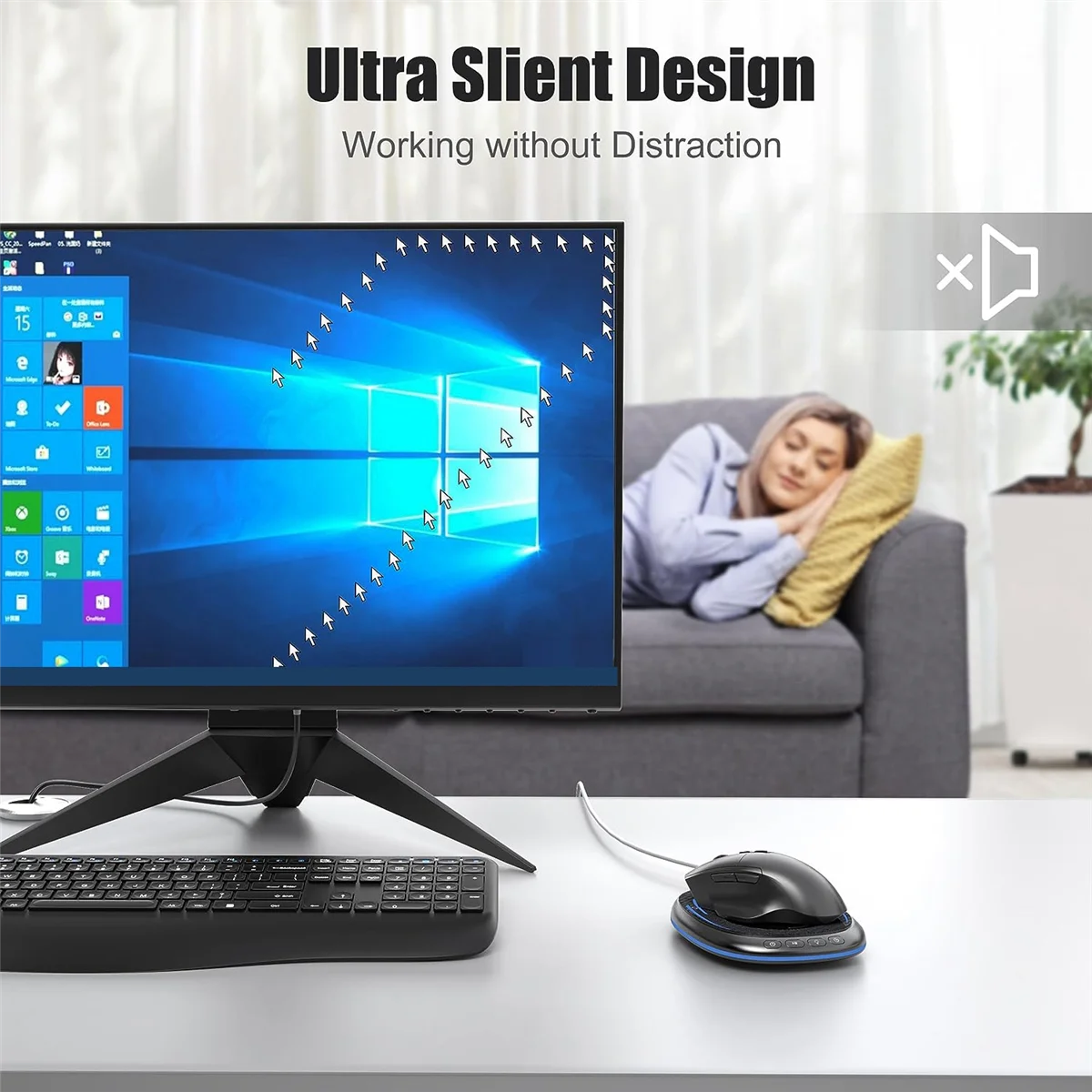 High-end Mouse Mover Undetectable with Timer, Silent Mouse Jiggler with ON/Off Switch, Mouse Wiggler to Keep Computer Alive-Blac