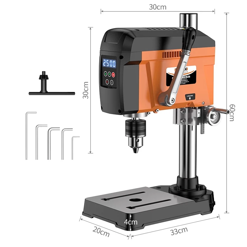 Brushless Digital Display Electric Drill Press High-Power Household Drilling Machine Multi-Function Workbench Rotary Drill