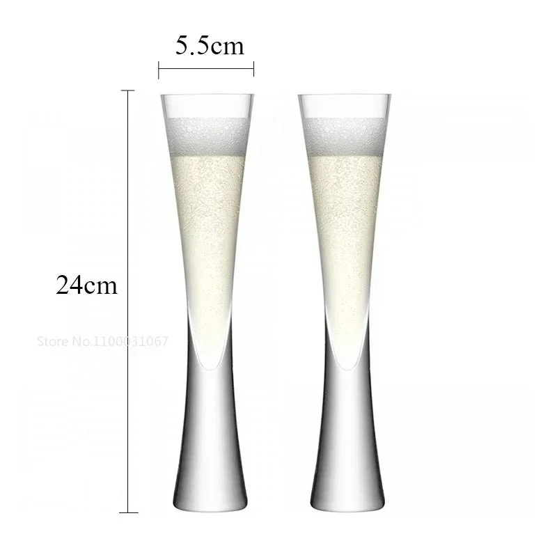 1/2/4Pcs Champagne Glasses Glitter Flutes Clear Cups Bubble Wine Tulip Cocktail for Bar Party Gift Wedding Dress Wine Glasses