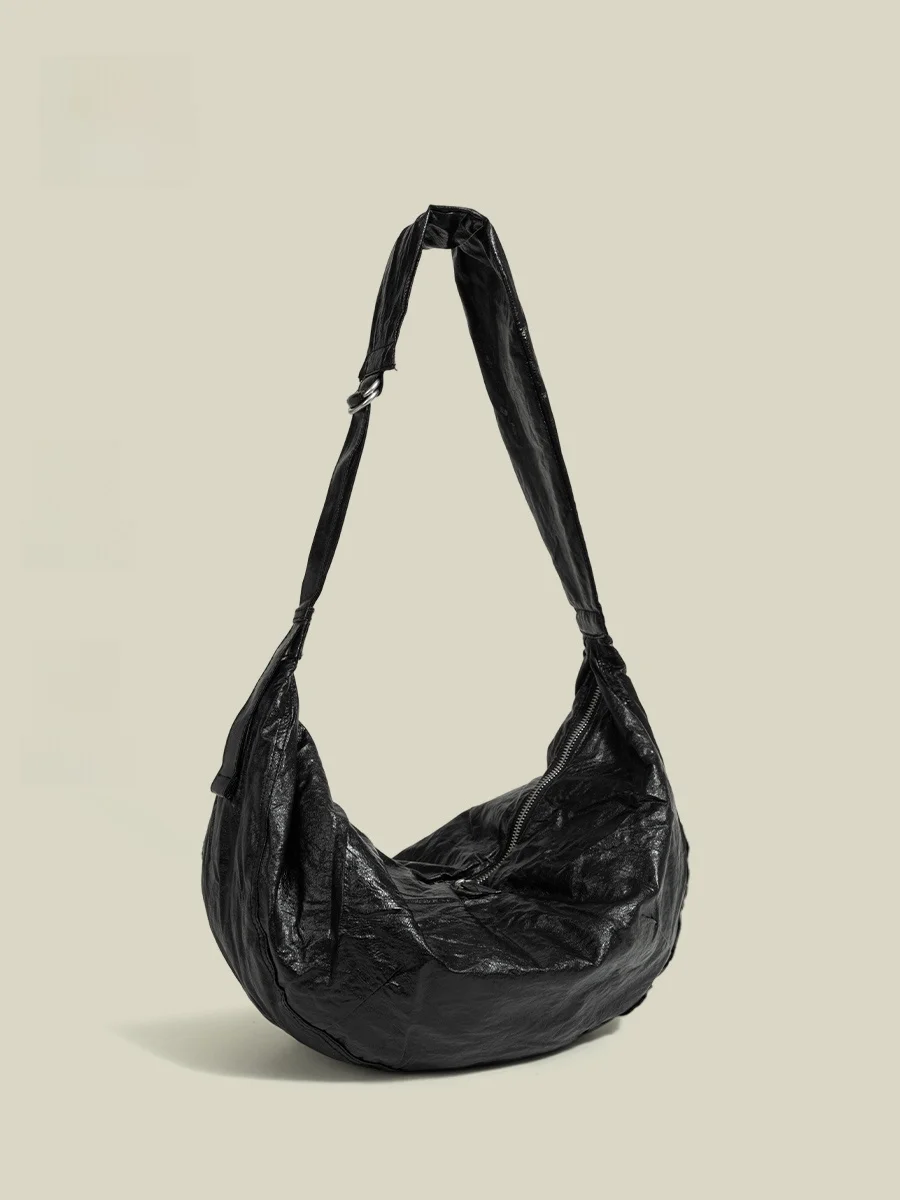 

Lazy Style Dumpling Shape Large Capacity Casual Commuter Women's Shoulder Crossbody Bag Street Cool Trend Soft PU Leather