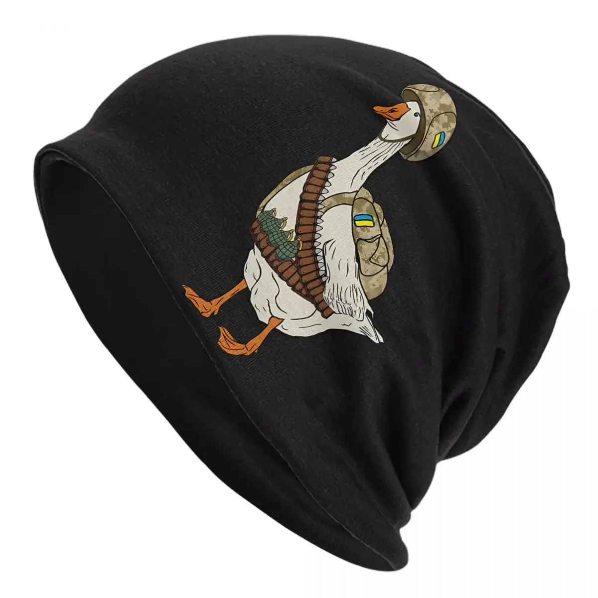 Ukrainian Combat Goose Military Army Solder Prank Stand With Ukraine Men Women Thin Beanies Outdoor Ski Cap Layer Fabric Hat