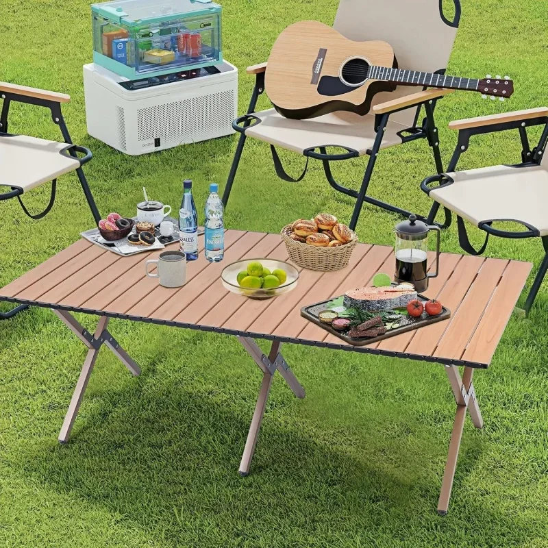 Outdoor Portable Folding Egg Roll Table Ultralight Camping Coffe Tables High Bearing Capacity Camp Table Hiking Fishing Supplies