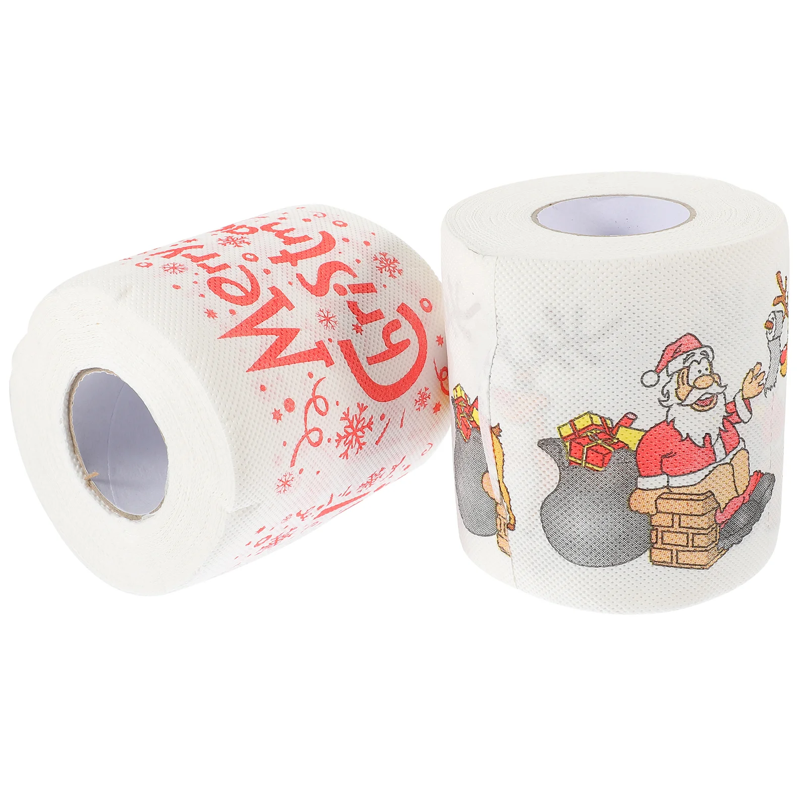 2 rolo elegante rolo de papel higiênico natal santa impressão rolo papel colorido impresso natal banho tecido estilo aleatório