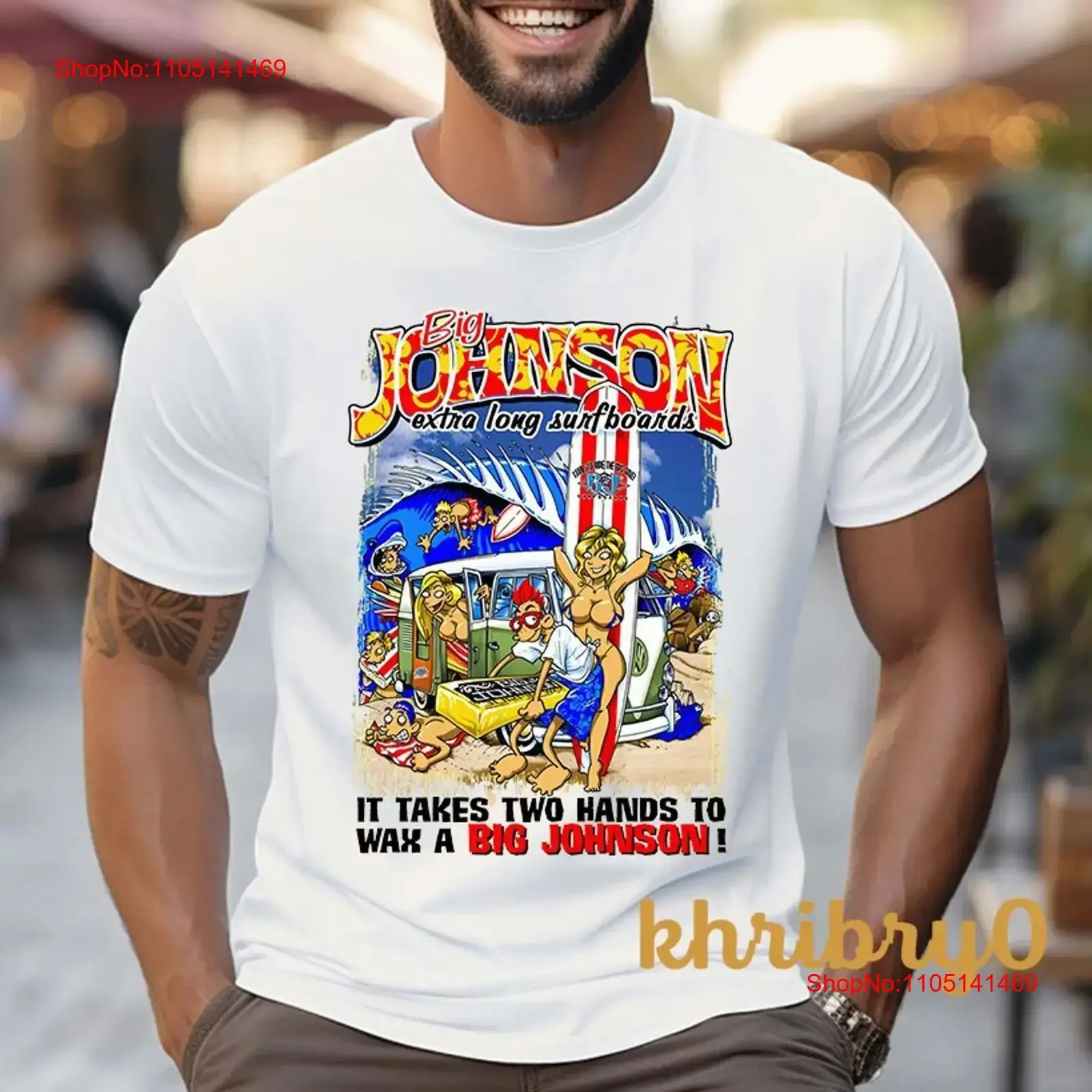 Big Johnson Extra Long Surfboards T shirt D68617 vintage Washed designer clothes graphic Slightly Breathable Comfortable