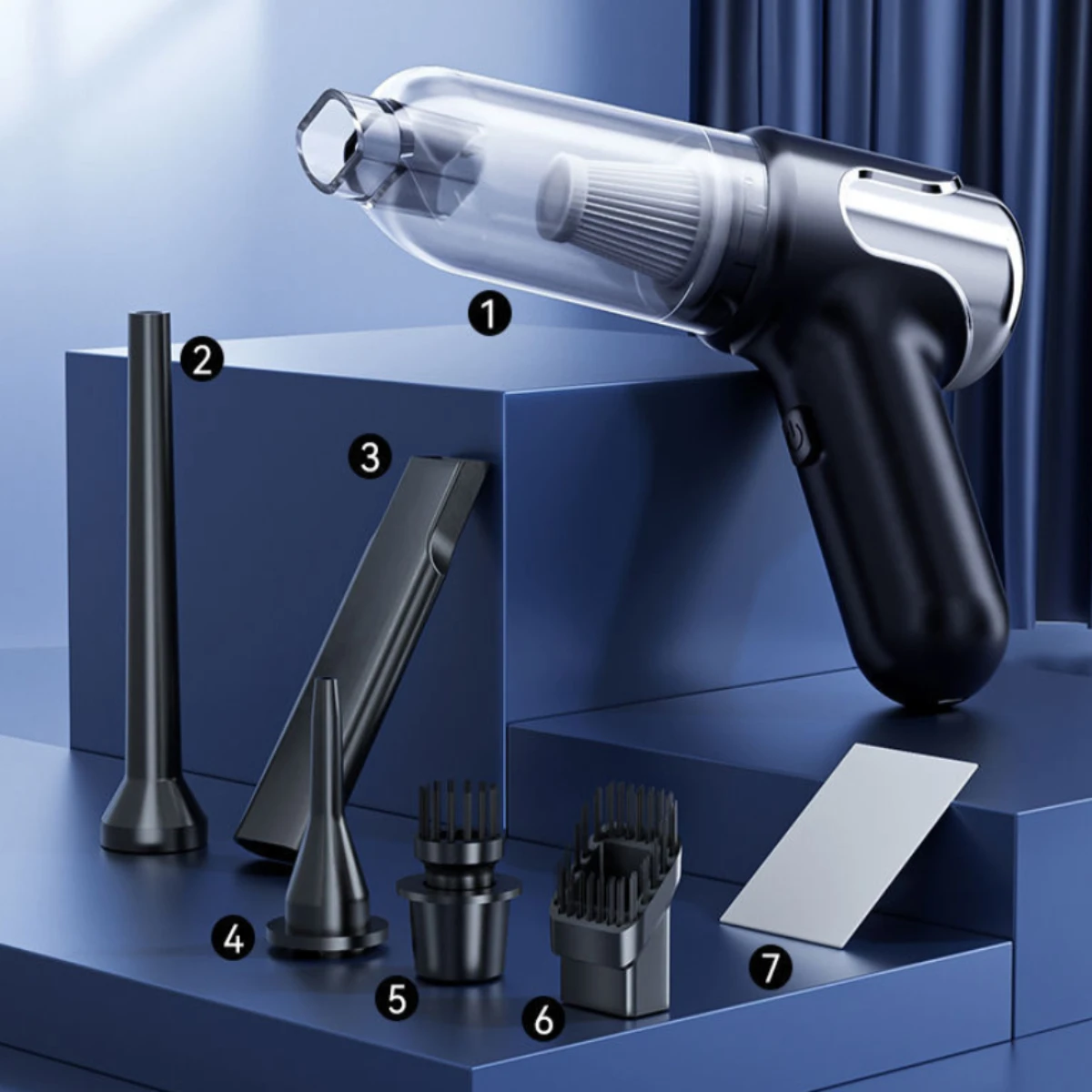 

Портативный беспроводной автомобильный пылесос для шерсти домашних животных, пыли, автоматической детализации — компактный, двойной USB, автомобильное зарядное устройство 12 В, легкий дизайн