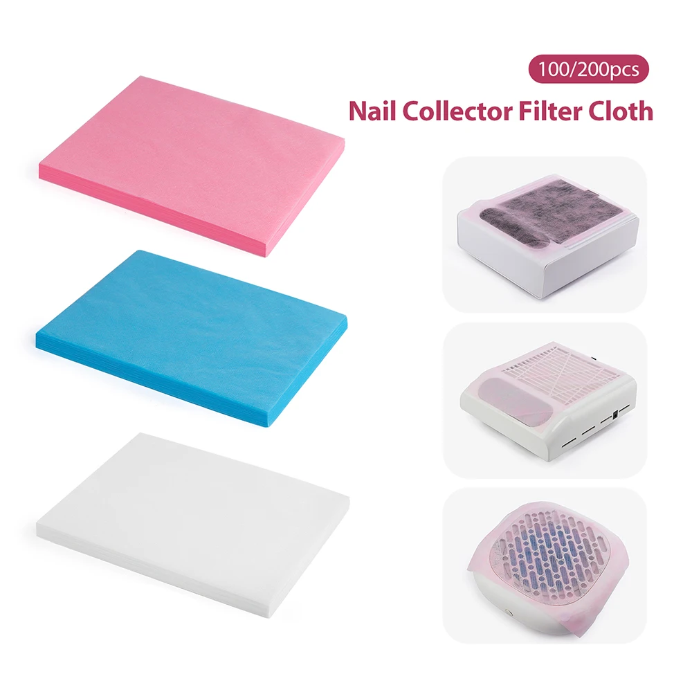 100/200pcs Nail Dust Collector Filter Paper Cotton Replace Nail Vacuuming Filter Non-woven Fabrics Paper Manicure Accessories