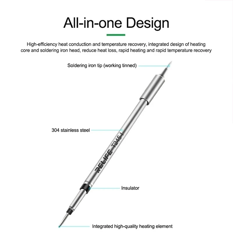 RELIFE RL-T245 Universal T245 Handle Soldering Iron Head Soldering Station Fine Soldering or Soldering Chip for SOJ/PLCC/SOP/QFP