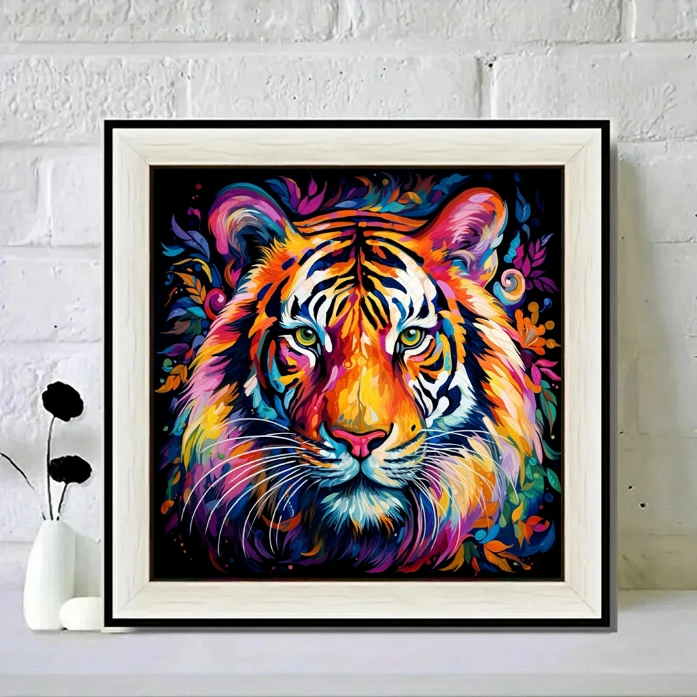 Fairy Dust AB Diamond Painting Colorful Animal Cat Dog Embroidery Lion Tiger Handmade Picture Of Rhinestones Gift Home Decor