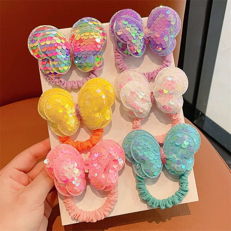 Latest Fashion Colorful Large Bows Elastic Hair Rope For Cute Girl Women Rubber Band Ponytail Holder Headwear Kid Accessories