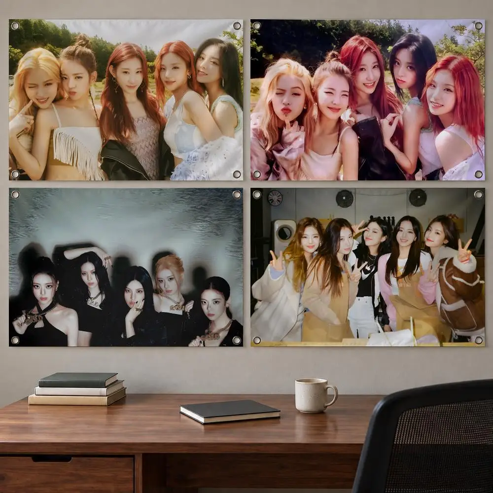 Trending K-Pop ITZY Flags Indoor Outdoor Wall Banner Party Decor Large Hanging Wall Backdrop