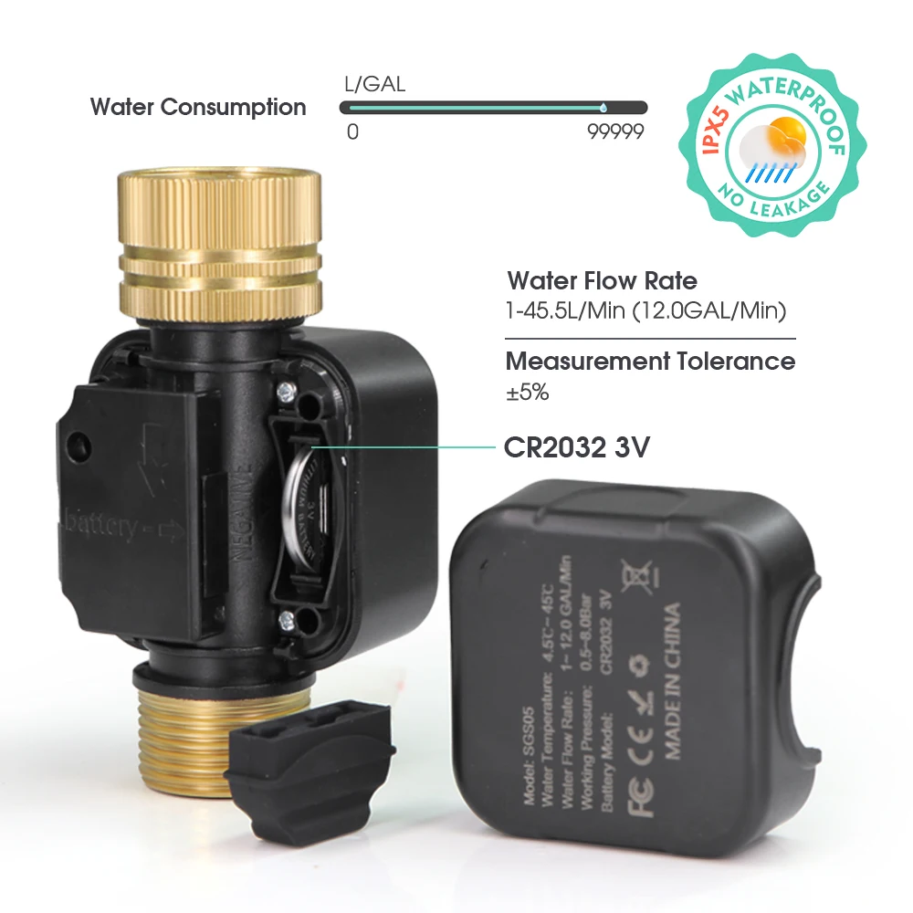 3/4″ Water Flowmeter NPT/BSP Brass Movable Joint Consumption & Flow Rate Garden Irrigation Hose Water Gun Sprinkler Taps Fitting - view 5