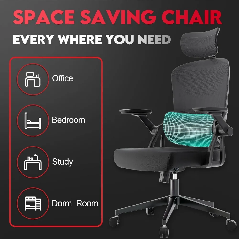Heavy-Duty Ergonomic Office Chair: Comfortable Desk Chair with Headrest, Lumbar Support, and Mesh Back for Up to 400 lbs