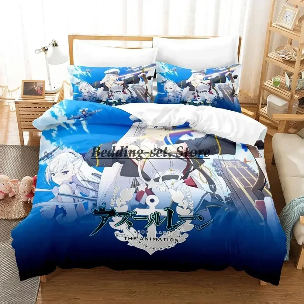 Azur Lane Bedding Set Single Twin Full Queen King Size Bed Set Aldult Kid Bedroom Duvetcover Sets 3D Print Anime Bed Sheet Set