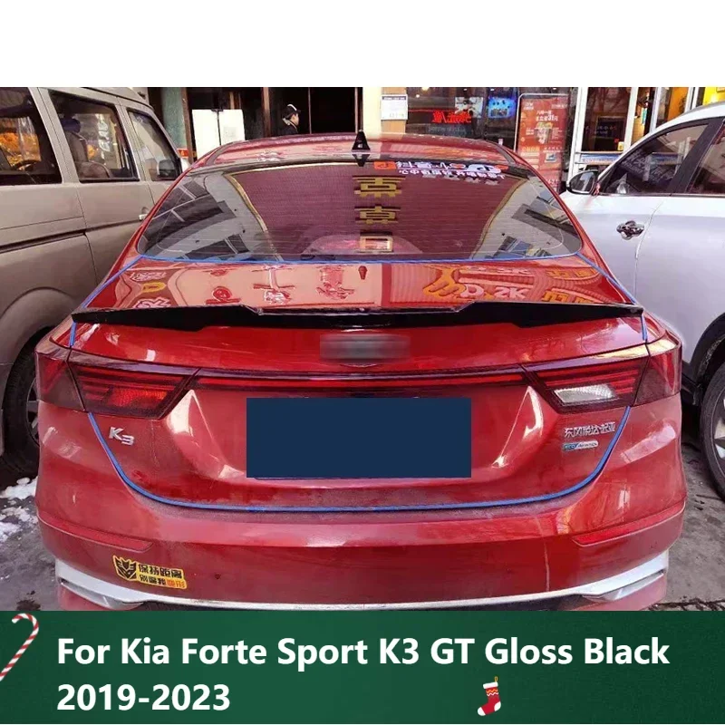 

New！ Cerato Spoiler for Kia Forte Sport K3 GT Gloss Black 2019-2023 Sedan Car Rear Trunk Wing Type D Ducktail Refit Accessories