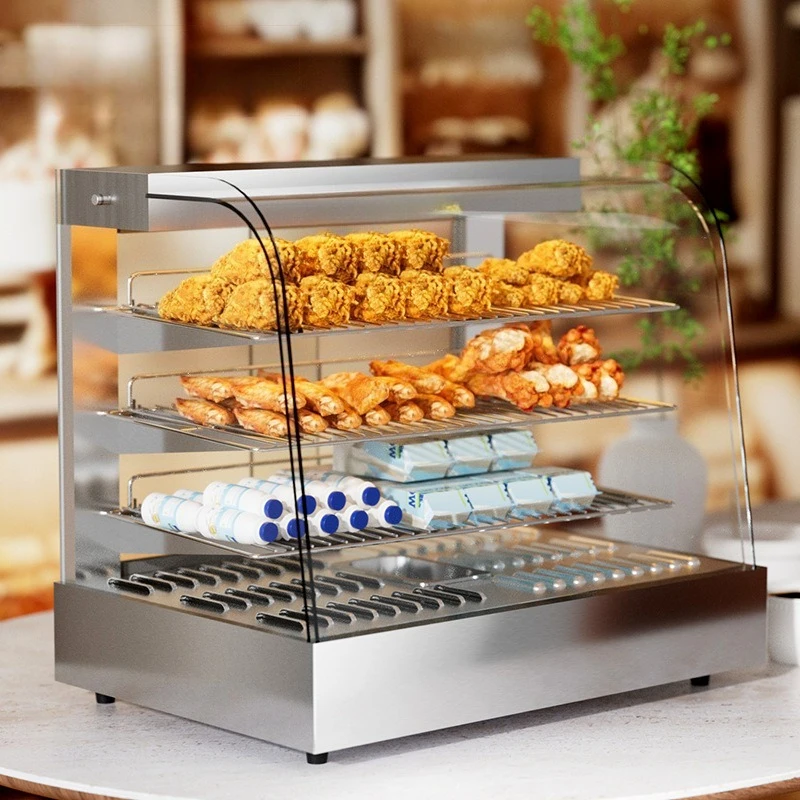 Convenient Fried Chicken Shop Desktop Insulation Cabinet Food Bread Display Cabinet Deli Food