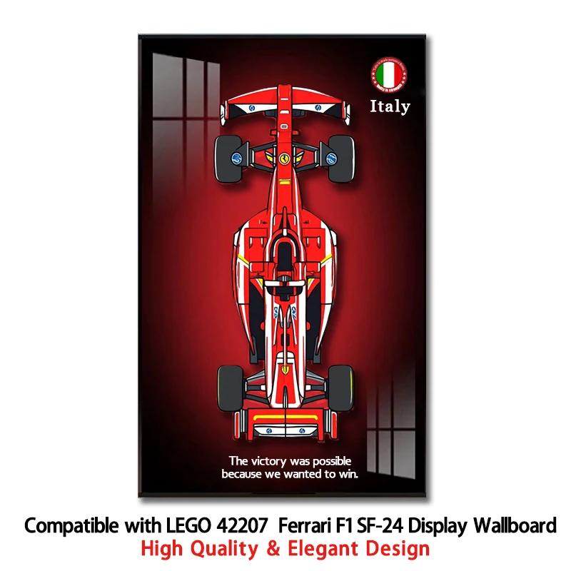 

NEW Display Wallboard Compatible with LEGO 42207 Ferrari F1 SF-24 building block car model Photo Frame Wall Mount Display box