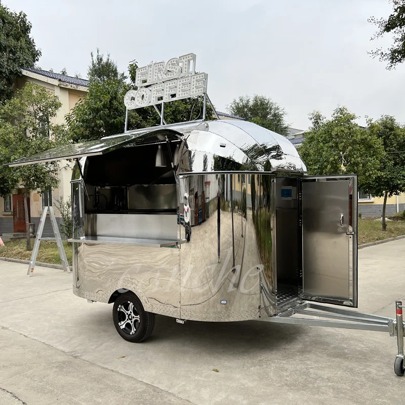 Commercial street side mobile food vending cart brand new customized food trailer with kitchen equipment ice cream food truck