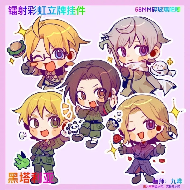Hetalia: Placa de poderes del eje, decoración de escritorio, soporte de Yao Wang, colección de Ivan, Accesorios de adorno, muñeca acrílica de Arthur, regalo de Francis Alfred
