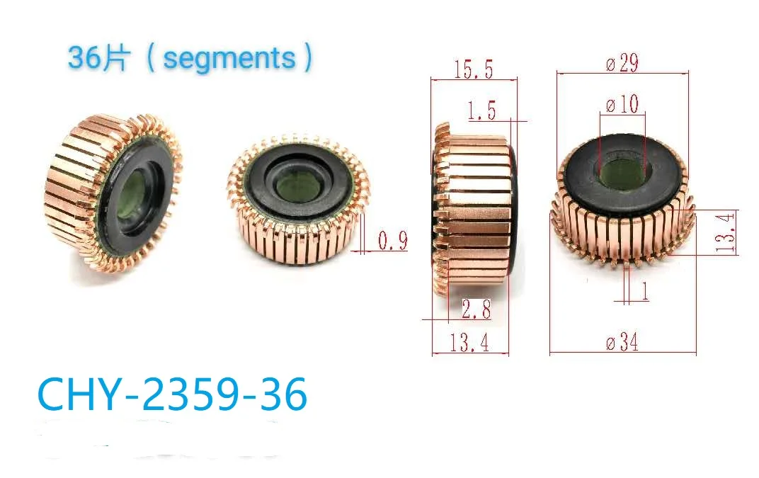5pcs 29*10*13.4(15.5)*36P Copper Bars Alternator Electric Motor Commutator CHY-2359-36
