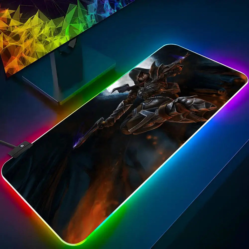 Diablo 3 Mouse Birthday Pad Xxl Laptop Mat Gaming Rgb Mousepad Backlit Keyboard Gamer Girl Table Pads Deskpad