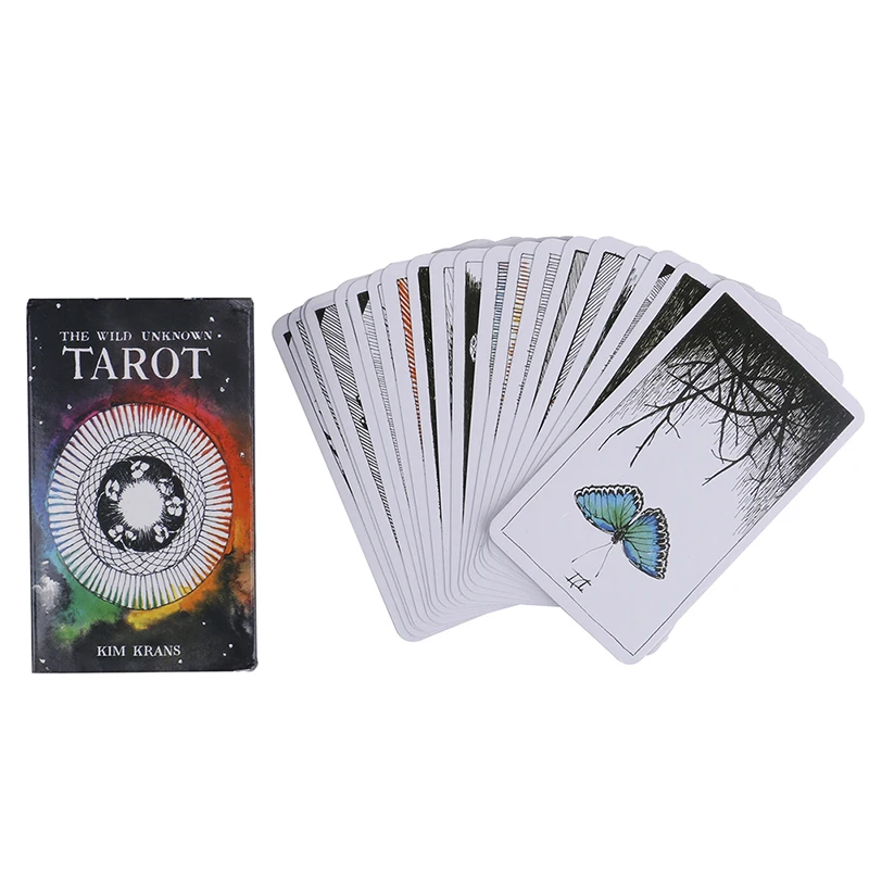 1Pcs The Wild Unknown 78 Full-Color Tarot Cards Board Game English Playing Cards Villains Tarot Deck