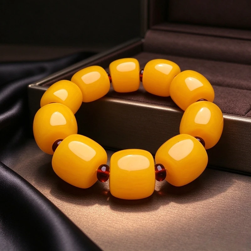 Classic and Simple Ethnic Style Yellow Honey Single Circle Bracelet Bracelet Jewelry