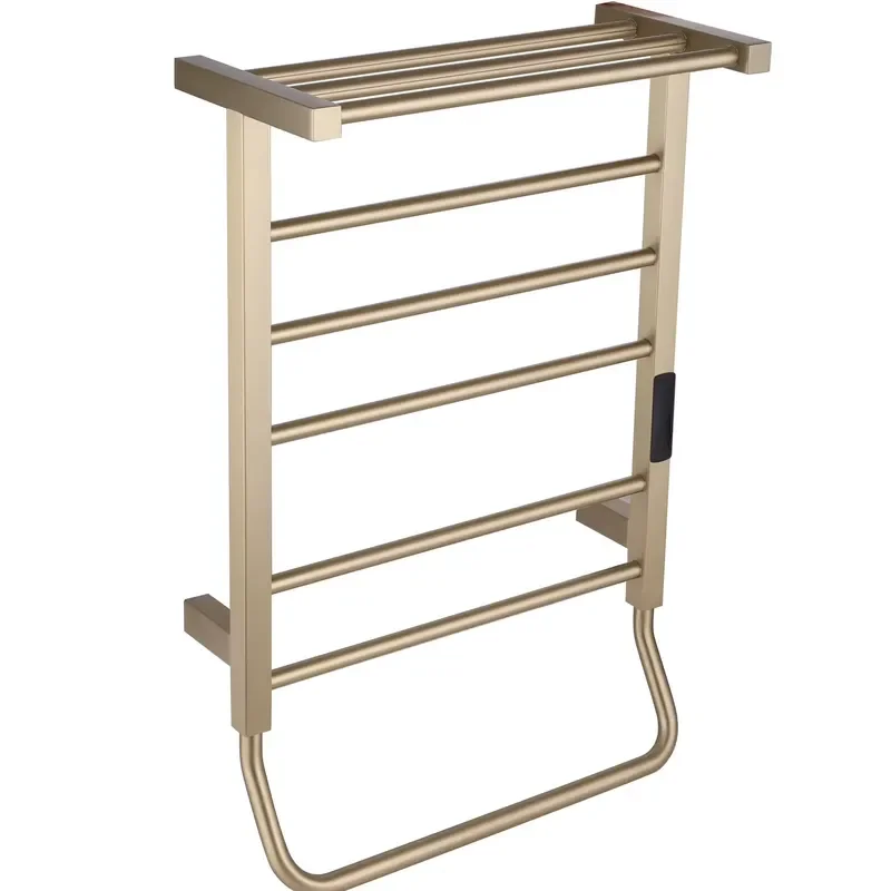 Modern Stainless Steel Towel Warmer Rack Wall Mounted Electric Heating Rail Waterproof Bathroom Accessory Adjustable Temp