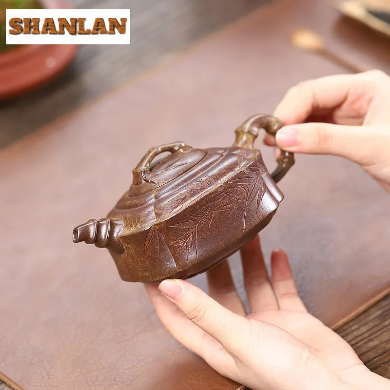 yixing-–-theieres-en-argile-violette-de-300ml-pot-carre-fait-a-la-main-temperature-du-minerai-brut-bois-de-chauffage-bouilloire-a-boue-agilawood-avec-infuseur-zisha