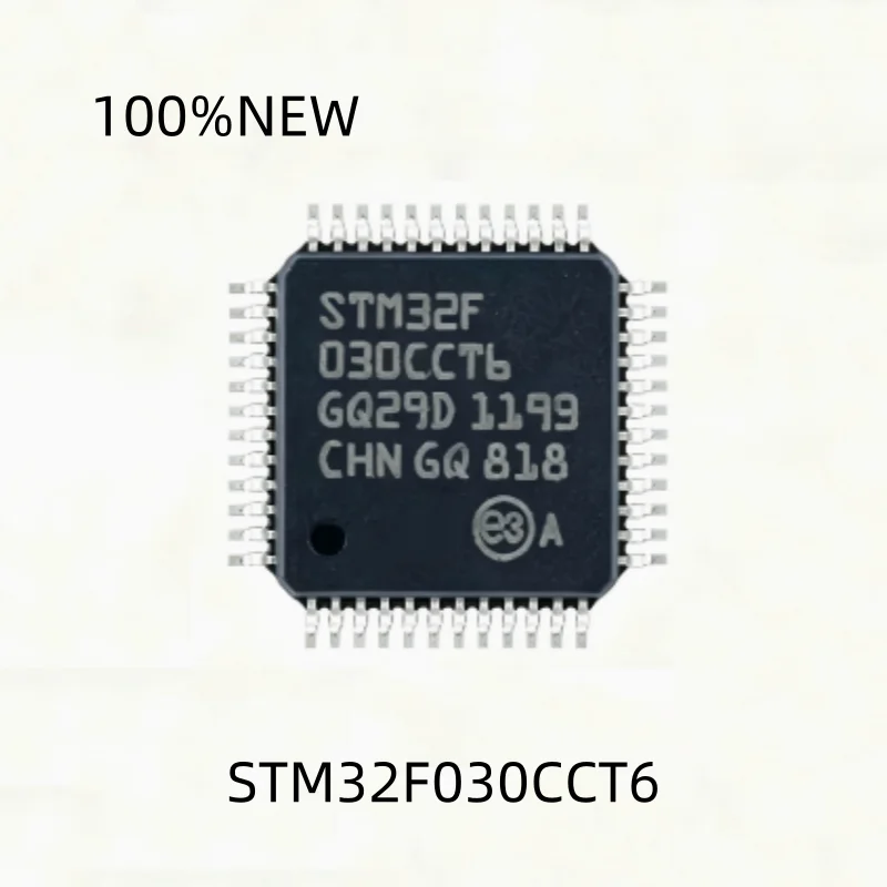 (10Pcs) 100% New Stm32F030Cct6 Lqfp-48 Arm Cortex-M0 32-Bit Microcontroller-Mcu Chip Ic