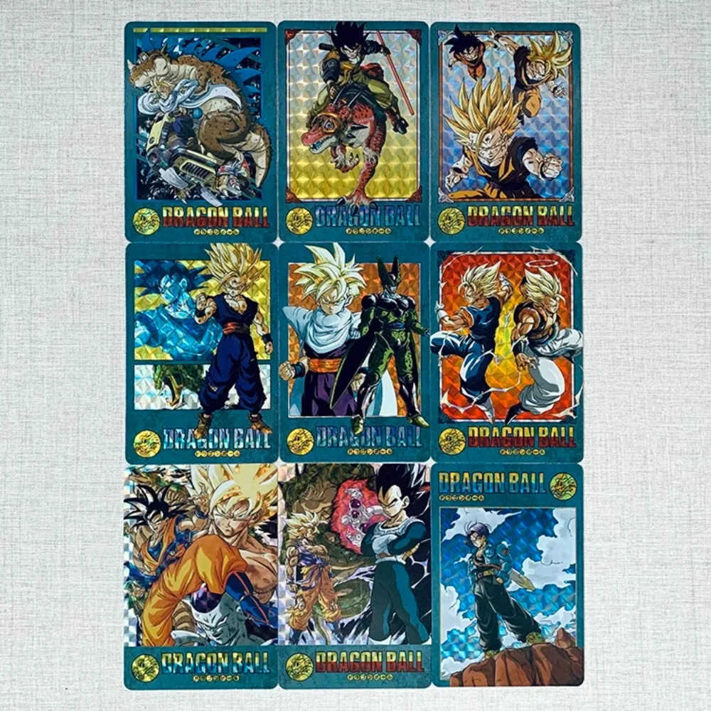 DIY Dragon Ball Son Goku Vegeta IV 9PCS/Set Grid Refractive Flashcard  Anime Peripheral Game Collection Card Holiday Gift