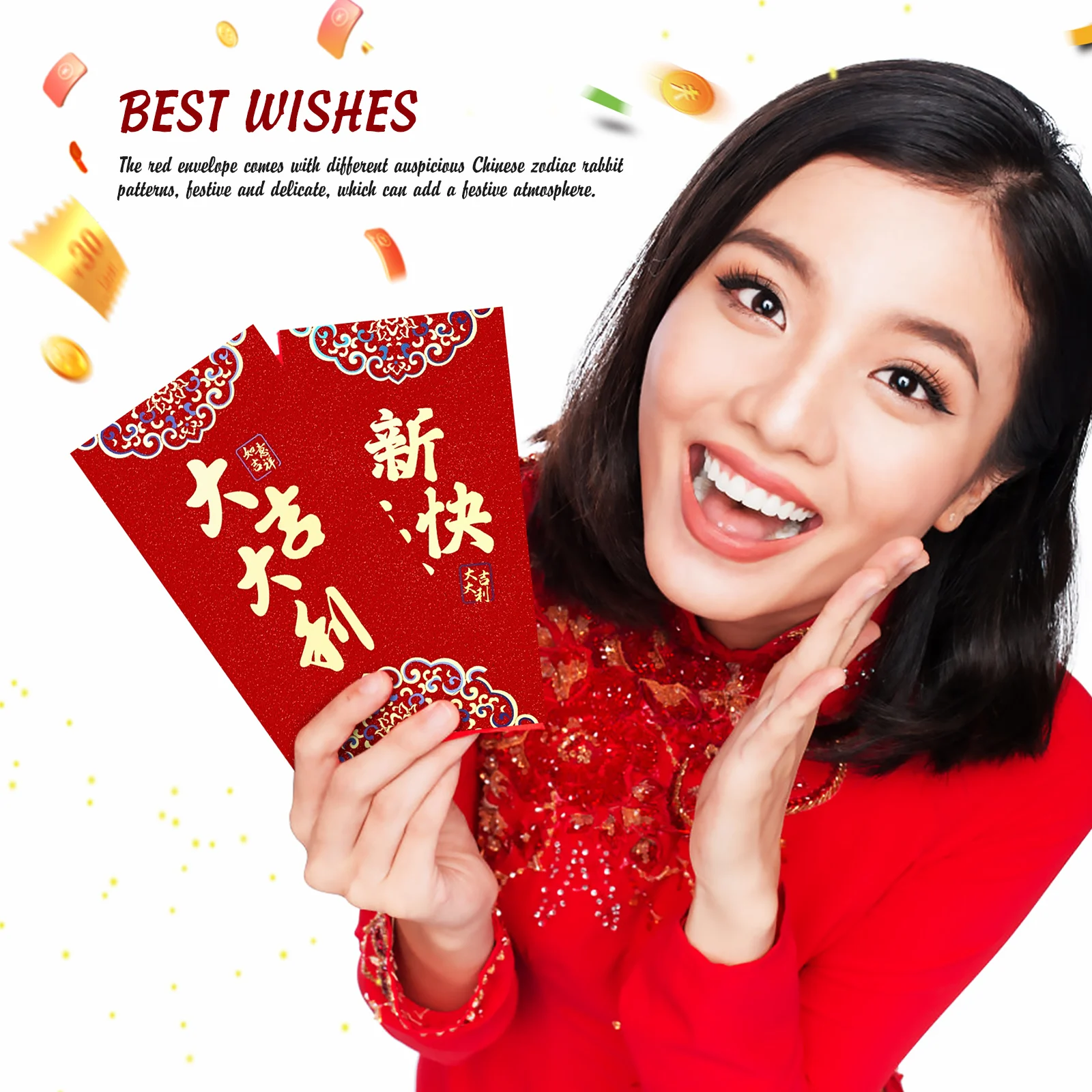 

24pcs Zodiac Rabbit Envelopes 2023 Chinese New Year Money Pouches Lucky Gift Bags Adults Festival Celebration Rabbit Year