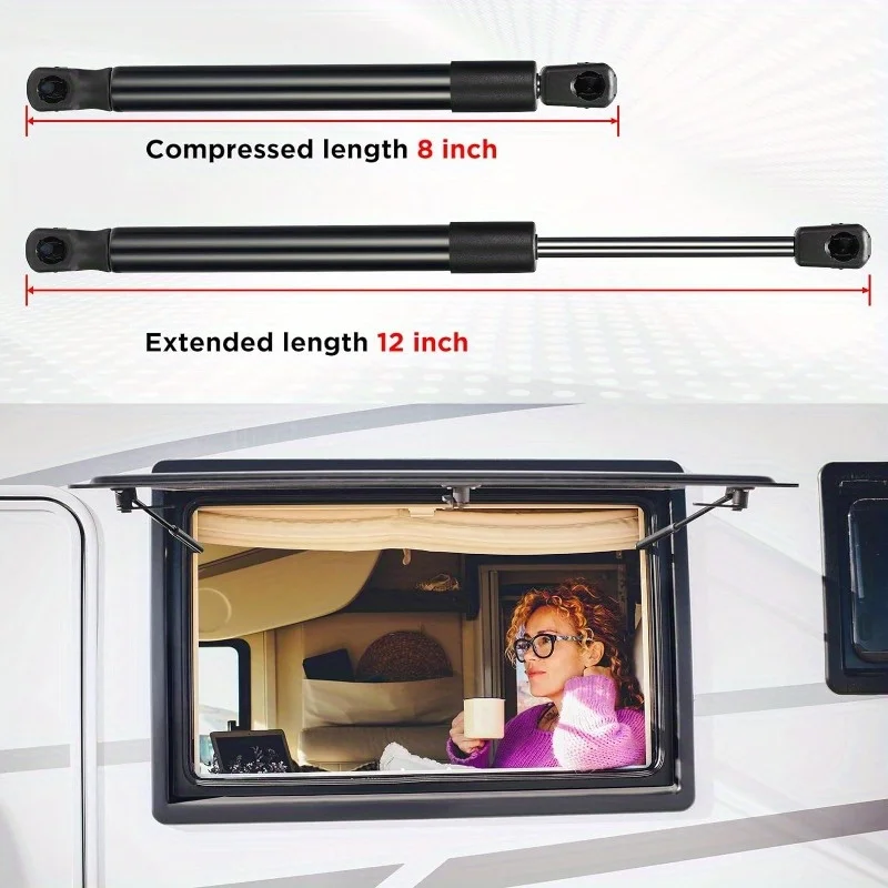 4420 12" 30lb Gas Struts (2 Pcs) - for Cabinets, Bed Bench Lids, Basement Door, Storage Bed