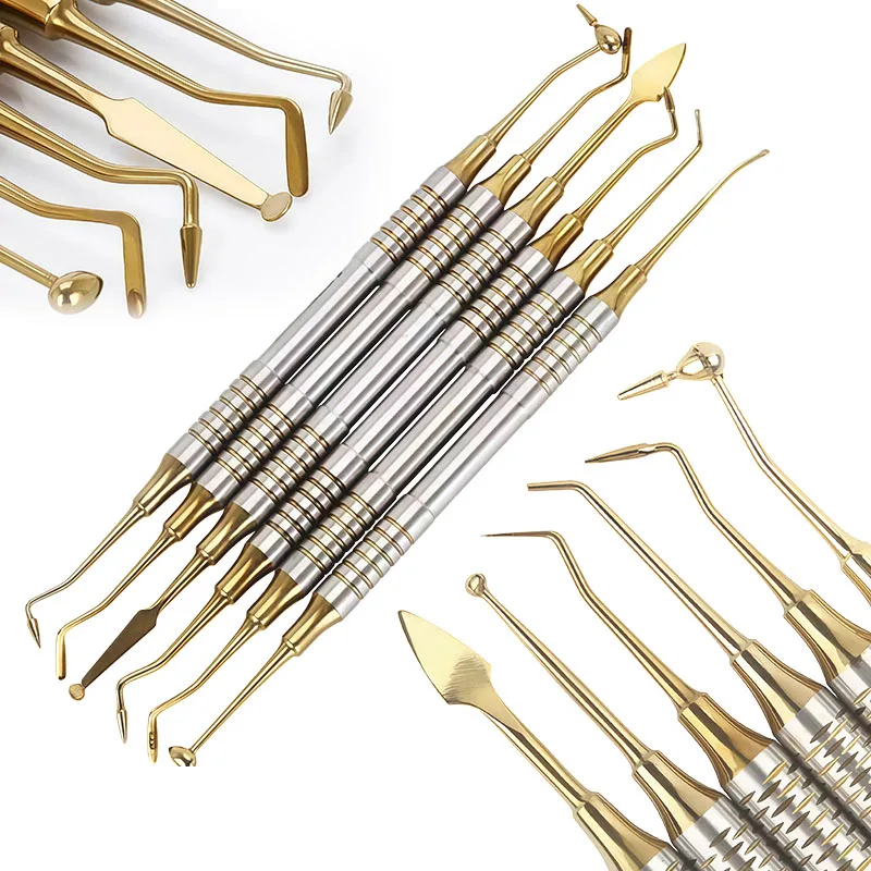 6Pcs/Set Dental Restorative Aesthetics Kit: Blue and Gold Resin Filler; Oral Care Instruments, Materials, and Tools