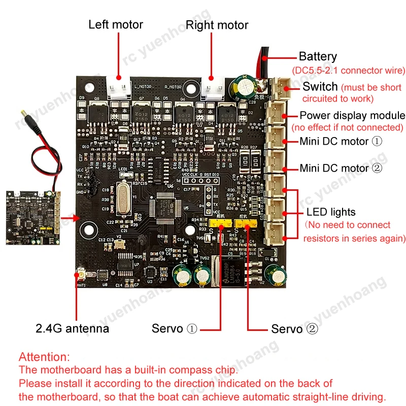 1Set RC قارب الطعم TXG3-RXG3 GPS مجموعة التحكم عن بعد 6 فولت-12 فولت لوحة الاستقبال التحكم في المسافة 500 متر ث نقرة واحدة العودة